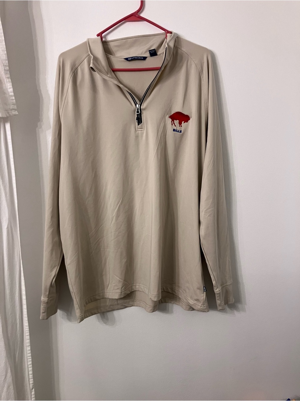 Cutter & Buck Beige Quarter Zip Buffalo Bills